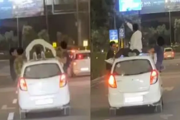 Gurugram Man Seen Doing Push-Ups On Top Of Moving Car, Police File